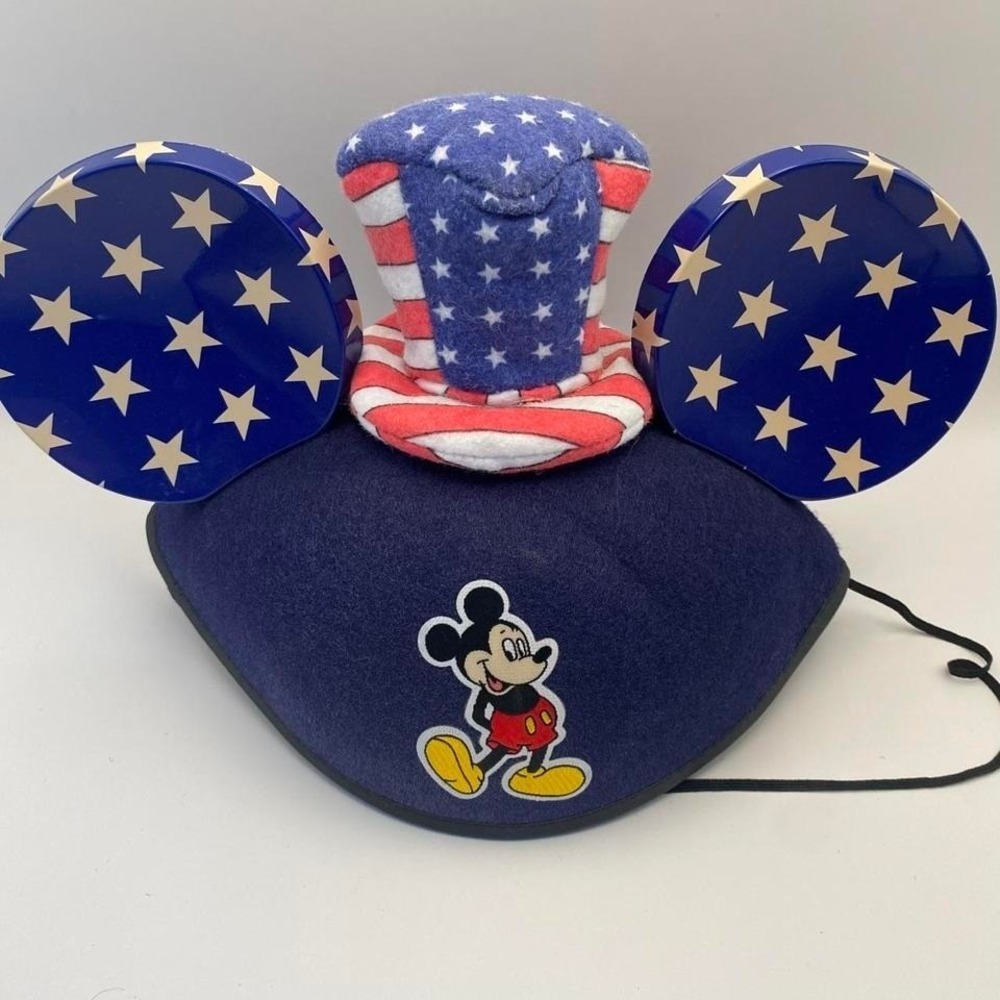 Walt Disney World Mickey Ears Patriotic Uncle Sam Hat USA Stars Stripes Adult